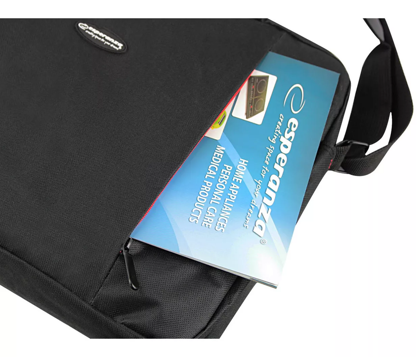 Torba za prenosnik 39,6 cm (15,6″) Esperanza SALERNO Toploader črno/rdeča