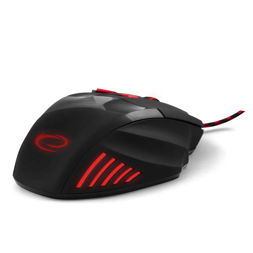 ESPERANZA žična gaming miška 7D optična MX201 WOLF rdeča