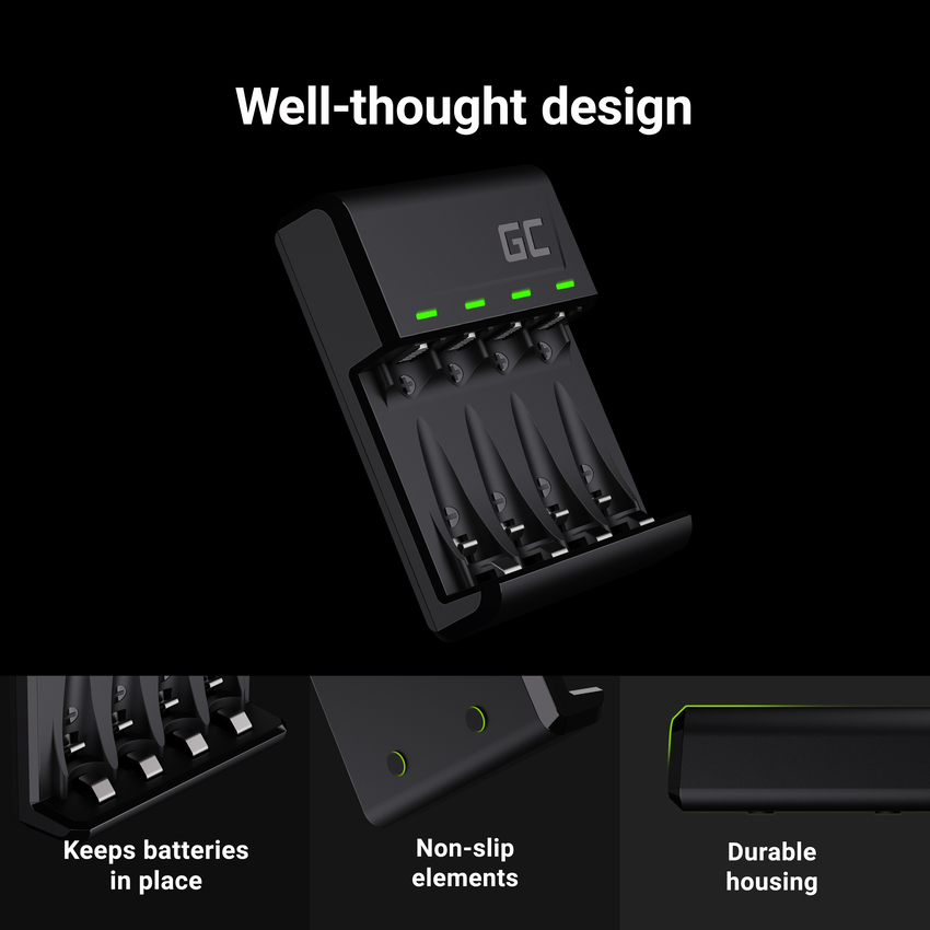 Set Green Cell GC Vitalpolnilec and 4x batteries AAA HR03 800mAh (GRSETGC02)