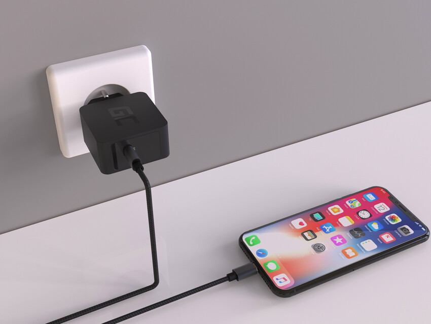 Green Cell polnilec USB-C 18W PD za Samsung Galaxy S8 S8+ S9 S9+ Note 8, iPhone X / 8 / 8 Plus, Nintendo Switch in druge (CHAR07)
