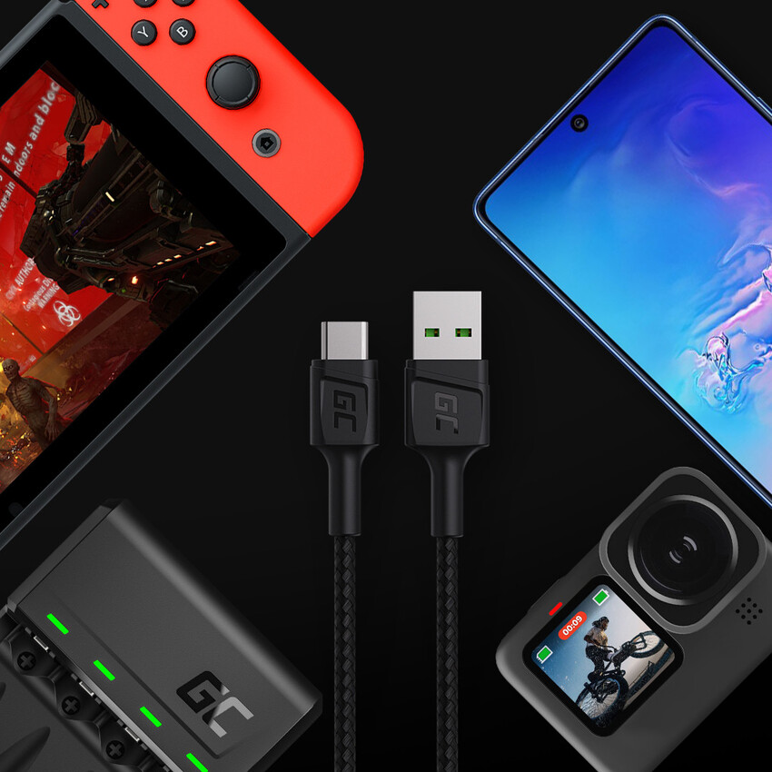 Green Cell kabel GC PowerStream USB-A - USB-C 200cm quick charge Ultra Charge, QC 3.0 (KABGC19)