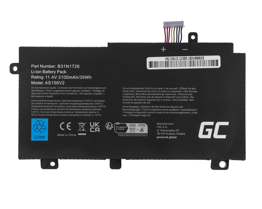Green Cell baterija B31N1726 za Asus TUF Gaming FX504 FX504G FX505 FX505D FX505G A15 FA506 A17 FA706 (AS156V2)